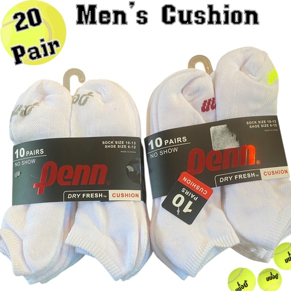 Men’s 20 Pair Cushioned No Shows - Picture 1 of 6